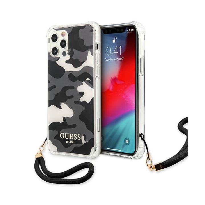 Guess GUHCP12LKSARBK iPhone 12 Pro Max 6,7" czarny/black hardcase Camo Collection na NearMe.pl