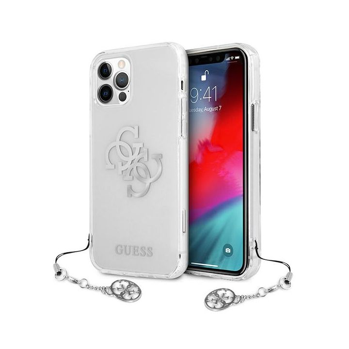 Guess GUHCP12LKS4GSI iPhone 12 Pro Max 6,7" Transparent hardcase 4G Silver Charms Collection na NearMe.pl