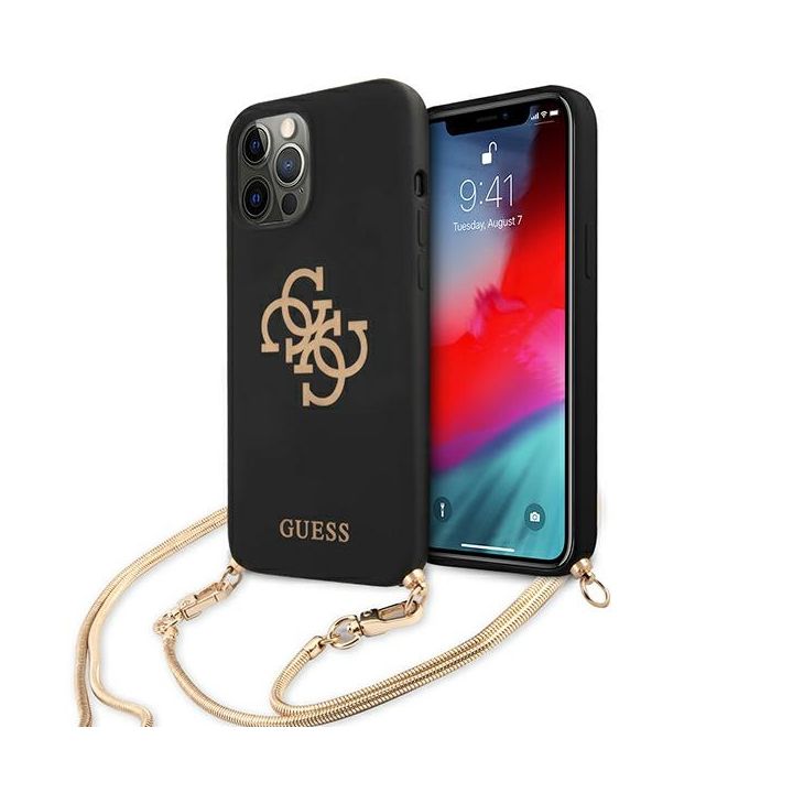 Guess GUHCP12MLSC4GBK iPhone 12/12 Pro6,1" czarny/black hardcase 4G Gold Chain Collection na NearMe.pl