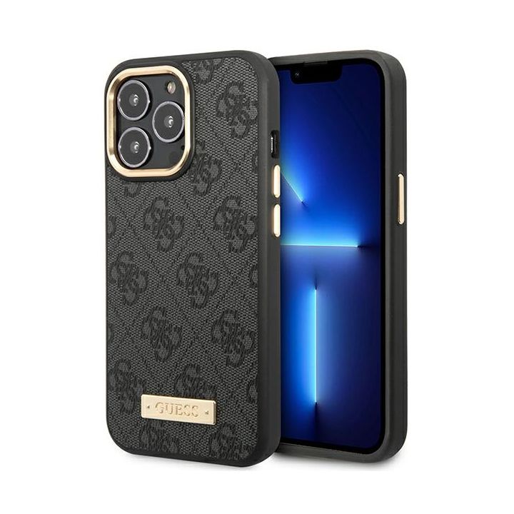 Guess GUHMP14LU4GPRK iPhone 14 Pro6,1" czarny/black hard case 4G Logo Plate MagSafe na NearMe.pl