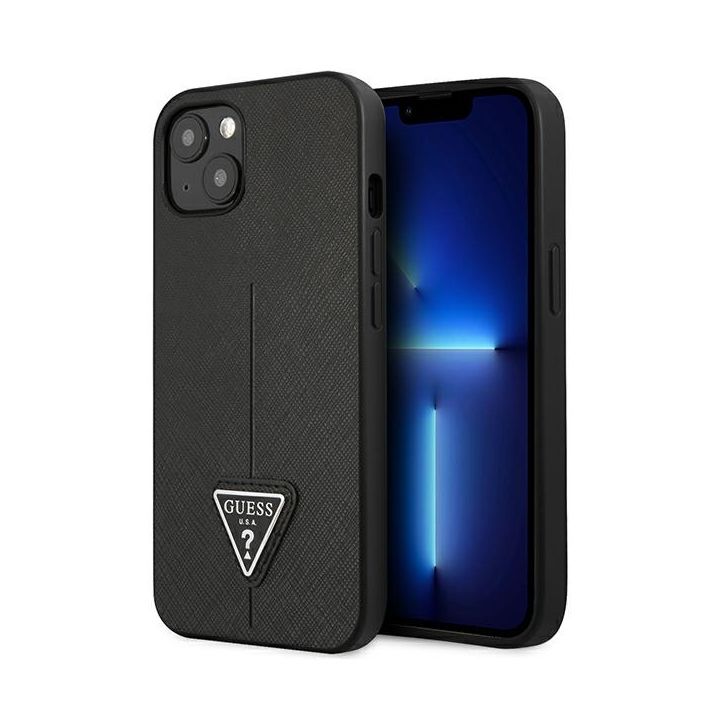 Guess GUHCP13SPSATLK iPhone 13 mini 5,4" czarny/black hardcase SaffianoTriangle Logo na NearMe.pl
