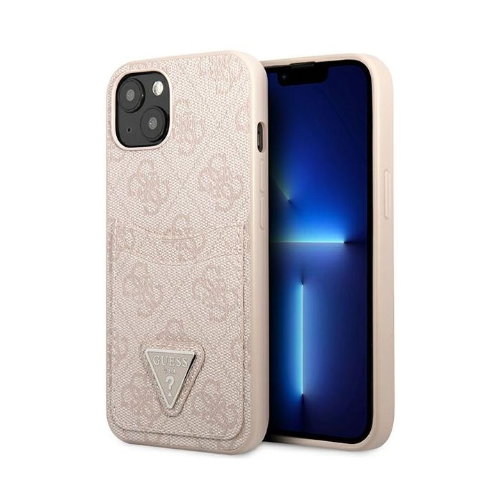 Guess GUHCP13MP4TPP iPhone 13 / 14 / 15 6.1" różowy/pink hardcase 4G Triangle Logo Cardslot na NearMe.pl
