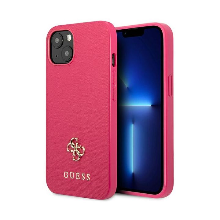 Guess GUHCP13SPS4MF iPhone 13 mini 5,4" różowy/pink hardcase Saffiano 4G Small Metal Logo na NearMe.pl