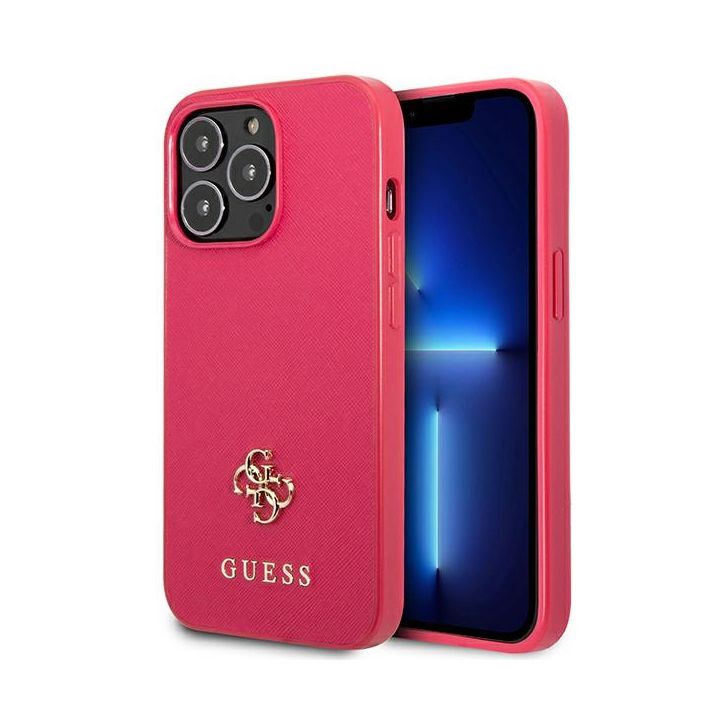 Guess GUHCP13XPS4MF iPhone 13 Pro Max6,7" różowy/pink hardcase Saffiano 4G Small Metal Logo na NearMe.pl