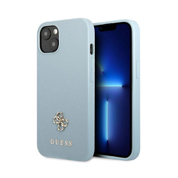 Guess GUHCP13SPS4MB iPhone 13 mini 5,4" niebieski/blue hardcase Saffiano 4G Small Metal Logo na NearMe.pl