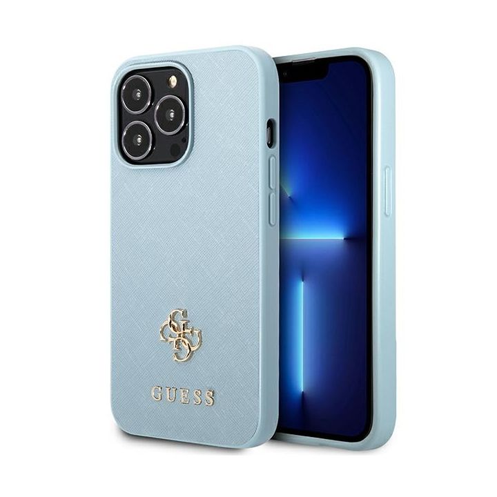Guess GUHCP13LPS4MB iPhone 13 Pro / 136,1" niebieski/blue hardcase Saffiano 4G Small Metal Logo na NearMe.pl