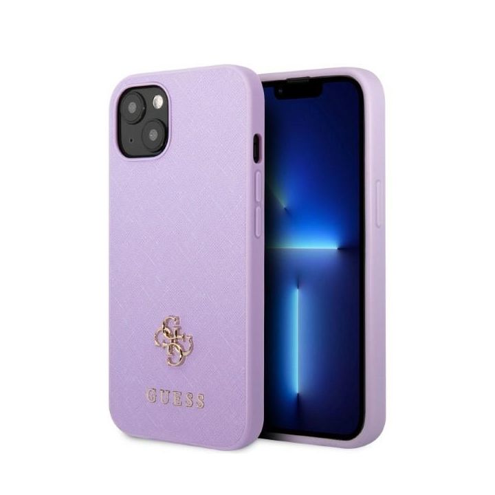 Guess GUHCP13SPS4MU iPhone 13 mini 5,4" purpurowy/purple hardcase Saffiano 4G Small Metal Logo na NearMe.pl