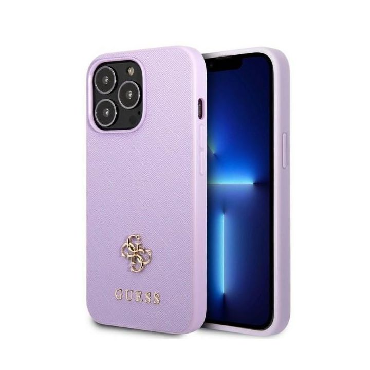 Guess GUHCP13LPS4MU iPhone 13 Pro / 13 6,1" purpurowy/purple hardcase Saffiano 4G Small Metal Logo na NearMe.pl