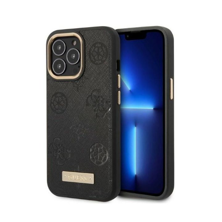 Guess GUHMP13XSAPSTK iPhone 13 Pro Max6,7" czarny/black hardcase Peony Logo Plate MagSafe na NearMe.pl