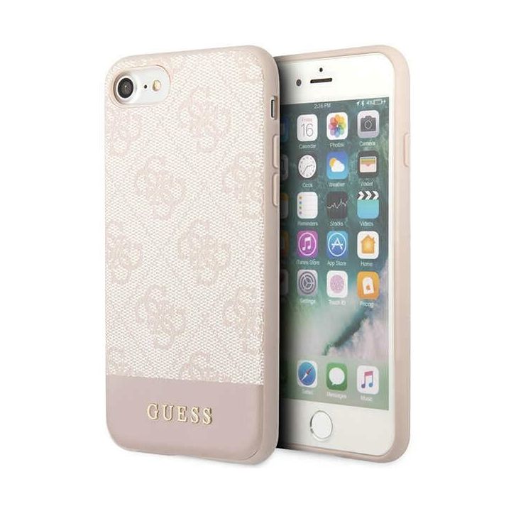 Guess GUHCI8G4GLPI iPhone 7/8/SE 2020 /SE 2022 różowy/pink hard case 4G Stripe Collection na NearMe.pl