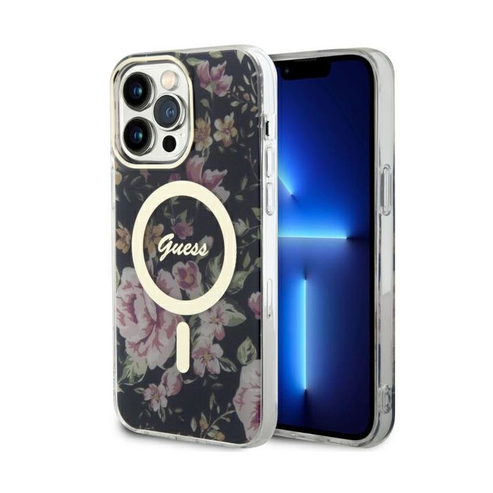 Guess GUHMP14XHCFWSK iPhone 14 Pro Max6.7" czarny/black hardcase Flower MagSafe na NearMe.pl