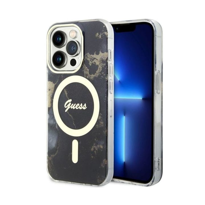 Guess GUHMP14XHTMRSK iPhone 14 Pro Max6.7" czarny/black hardcase Golden Marble MagSafe na NearMe.pl