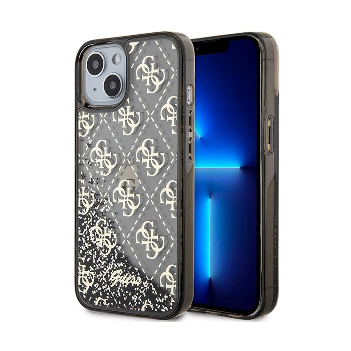 Guess GUHCP14SLC4PSGK iPhone 14 / 15 /13 6.1" czarny/black hardcase Liquid Glitter 4G Transculent na NearMe.pl