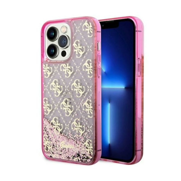 Guess GUHCP14LLC4PSGP iPhone 14 Pro 6.1"różowy/pink hardcase Liquid Glitter 4G Transculent na NearMe.pl