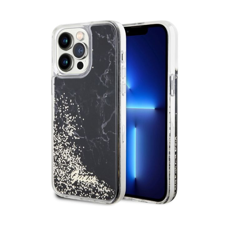 Guess GUHCP14XLCSGSGK iPhone 14 Pro Max6.7" czarny/black hardcase Liquid Glitter Marble na NearMe.pl