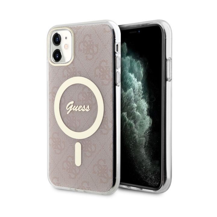 Guess GUHMN61H4STP iPhone 11 6.1"różowy/pink hardcase 4G MagSafe na NearMe.pl