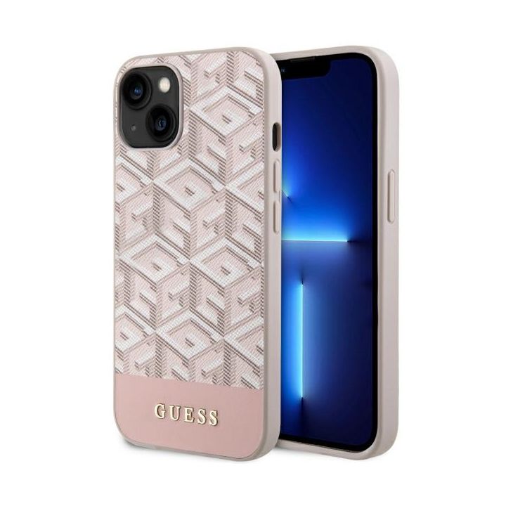 Guess GUHMP14MHGCFSEP iPhone 14 Plus / 15 Plus 6.7" różowy/pink hard case GCube Stripes MagSafe na NearMe.pl