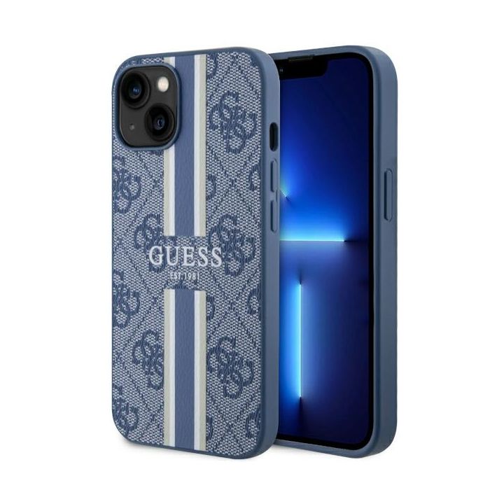 Guess GUHMP14MP4RPSB iPhone 14 Plus/ 15 Plus 6.7" niebieski/blue hardcase 4G Printed Stripes MagSafe na NearMe.pl