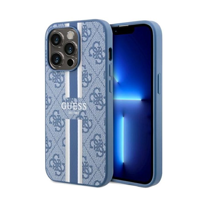 Guess GUHMP14LP4RPSB iPhone 14 Pro 6.1" niebieski/blue hardcase 4G Printed Stripes MagSafe na NearMe.pl