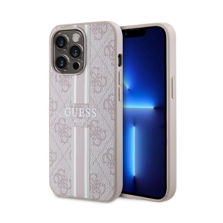 Guess GUHMP13LP4RPSP iPhone 13 Pro / 13 6,1" różowy/pink hardcase 4G Printed Stripes MagSafe na NearMe.pl