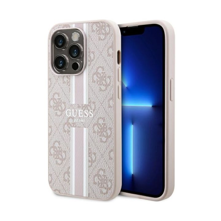 Guess GUHMP14XP4RPSP iPhone 14 Pro Max 6,7" różowy/pink hardcase 4G Printed Stripes MagSafe na NearMe.pl