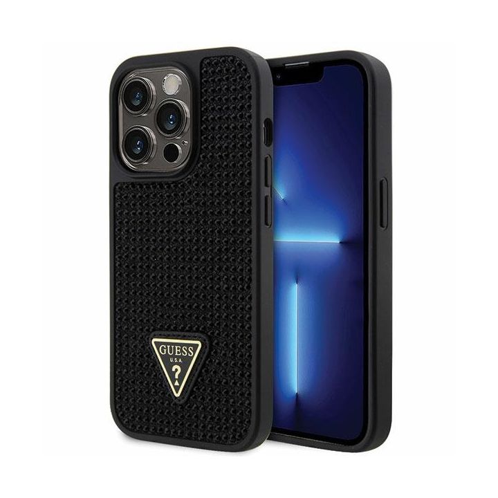Guess GUHCP14LHDGTPK iPhone 14 Pro czarny/black hardcase Rhinestone Triangle na NearMe.pl