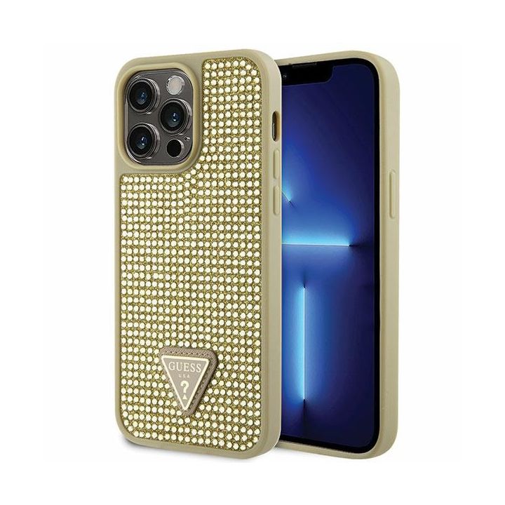 Guess GUHCP14XHDGTPD iPhone 14 Pro Max 6.7" złoty/gold hardcase Rhinestone Triangle na NearMe.pl