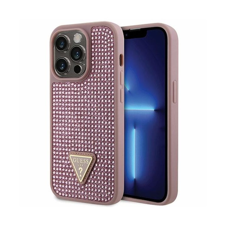 Guess GUHCP14LHDGTPP iPhone 14 Pro 6.1" różowy/pink hardcase Rhinestone Triangle na NearMe.pl