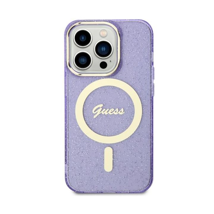 Guess GUHMN61HCMCGU iPhone 11 / Xr 6.1" purpurowy/purple hardcase Glitter Gold MagSafe na NearMe.pl