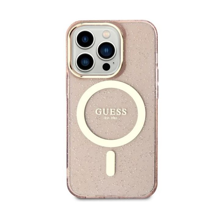 Guess GUHMN61HCMCGP iPhone 11 / Xr 6.1" różowy/pink hardcase Glitter Gold MagSafe na NearMe.pl