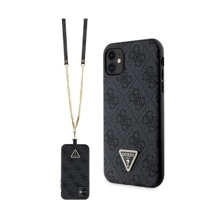 Guess GUHCN61P4TDSCPK iPhone 11 / Xr6.1" czarny/black hardcase Crossbody 4G Metal Logo na NearMe.pl