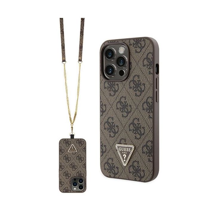 Guess GUHCP13XP4TDSCPW iPhone 13 Pro Max 6.7" brązowy/brown hardcase Crossbody 4G Metal Logo na NearMe.pl