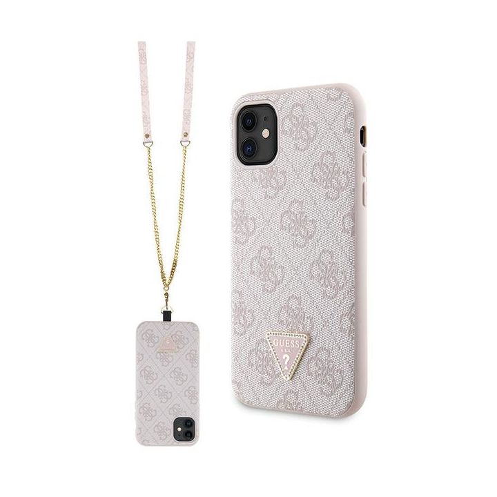 Guess GUHCN61P4TDSCPP iPhone 11 / Xr6.1" różowy/pink hardcase Crossbody 4G Metal Logo na NearMe.pl