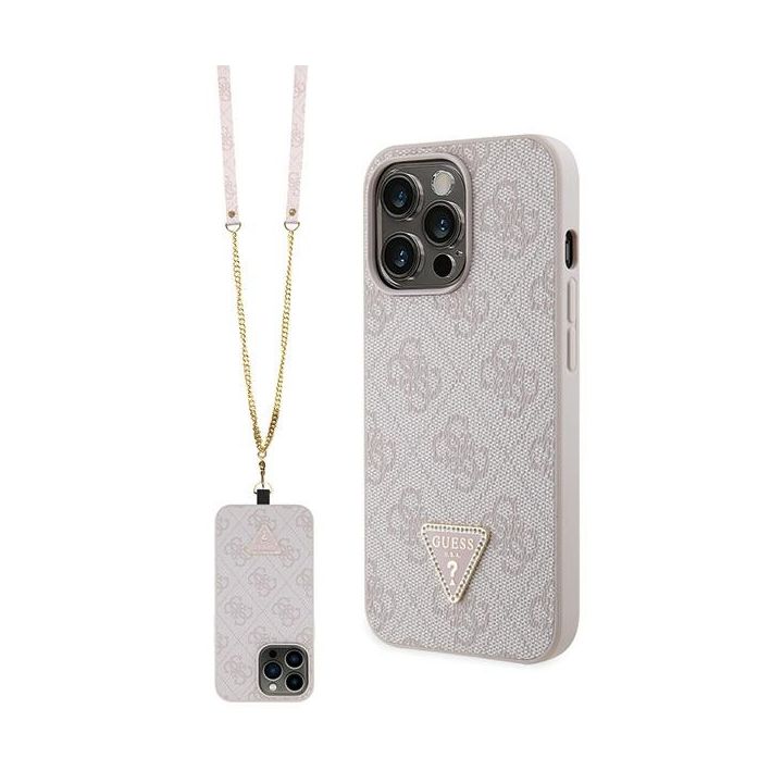 Guess GUHCP13XP4TDSCPP iPhone 13 Pro Max 6.7" różowy/pink hardcase Crossbody 4G Metal Logo na NearMe.pl