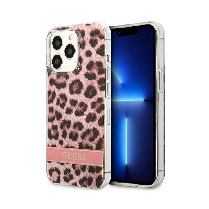 Guess GUHCP13XHSLEOP iPhone 13 Pro Max6,7" różowy/pink hardcase Leopard na NearMe.pl