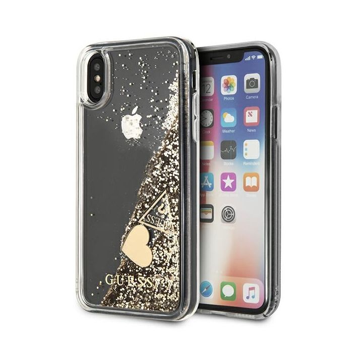 Guess GUOHCPXGLHFLGO iPhone X/Xs gold/złoty hard case Glitter Charms na NearMe.pl