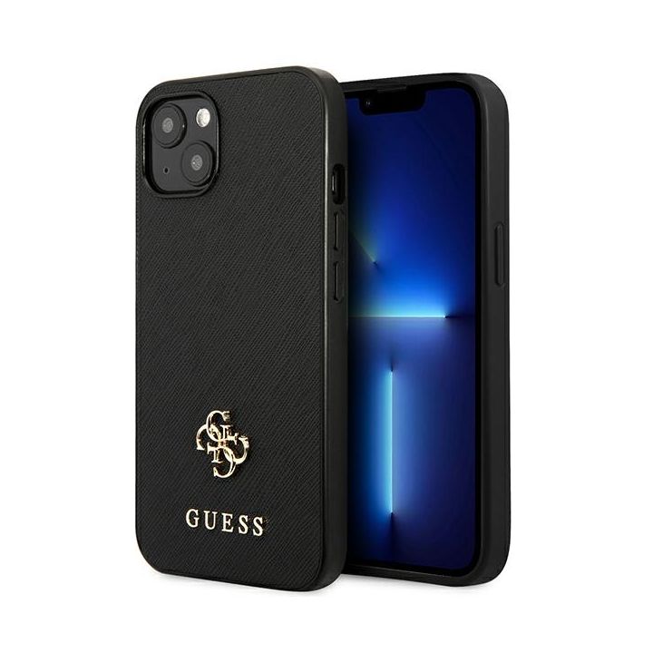 Guess GUHCP13SPS4MK iPhone 13 mini 5,4"czarny/black hardcase Saffiano 4G Small Metal Logo na NearMe.pl