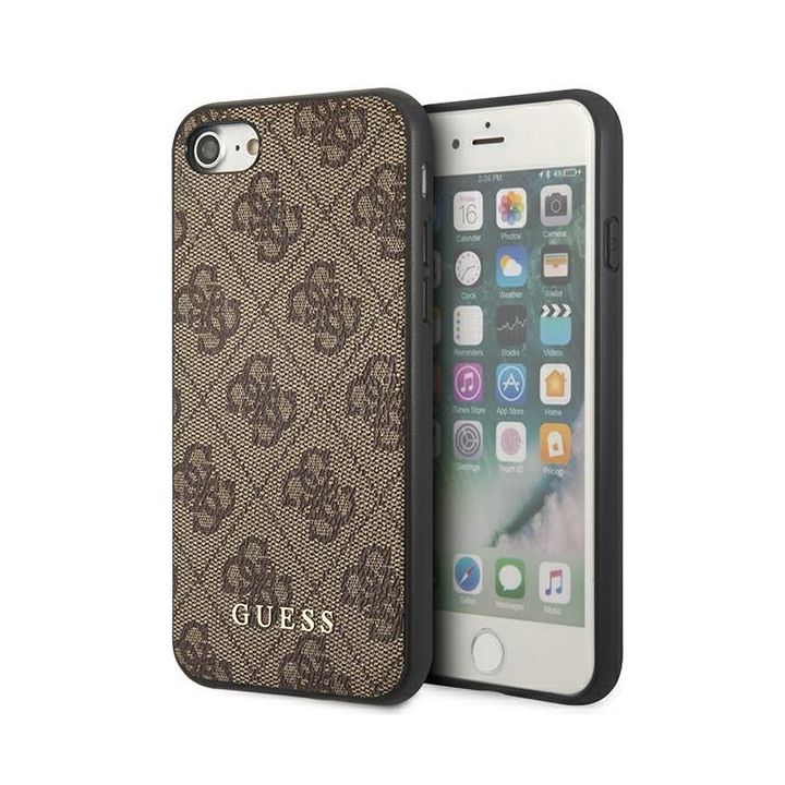 Guess GUHCI8G4GFBR iPhone SE 2022 / 2020 / 7 / 8 brązowy/brown hard case 4G Metal Gold Logo na NearMe.pl