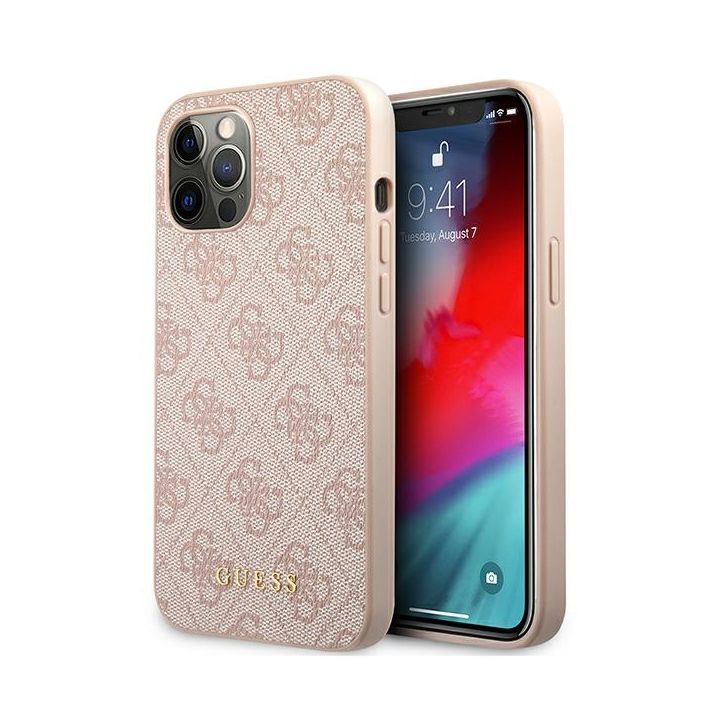 Guess GUHCP12MG4GFPI iPhone 12 / 12 Pro6,1" różowy/pink hard case 4G Metal Gold Logo na NearMe.pl