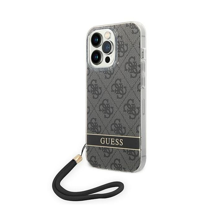 Guess GUOHCP14LH4STK iPhone 14 Pro 6,1" czarny/black hardcase 4G Print Strap na NearMe.pl