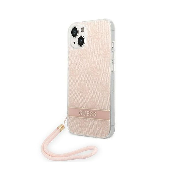 Guess GUOHCP14SH4STP iPhone 14 / 15 / 136.1" różowy/pink hardcase 4G Print Strap na NearMe.pl
