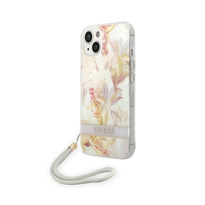 Guess GUOHCP14SHFLSU iPhone 14 / 15 / 136.1" fioletowy/purple hardcase Flower Strap na NearMe.pl