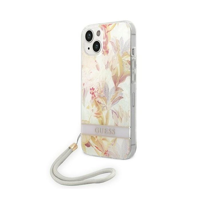 Guess GUOHCP14MHFLSU iPhone 14 Plus / 15 Plus 6.7" fioletowy/purple hardcase Flower Strap na NearMe.pl