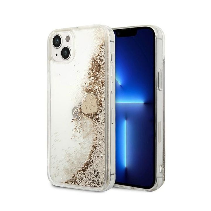 Guess GUOHCP14MGLHFLGO iPhone 14 Plus / 15 Plus 6.7" złoty/gold hardcase Glitter Charms na NearMe.pl