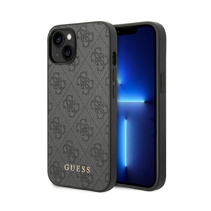 Guess GUHCP14MG4GFGR iPhone 14 Plus / 15 Plus 6.7" szary/grey hard case 4G Metal Gold Logo na NearMe.pl