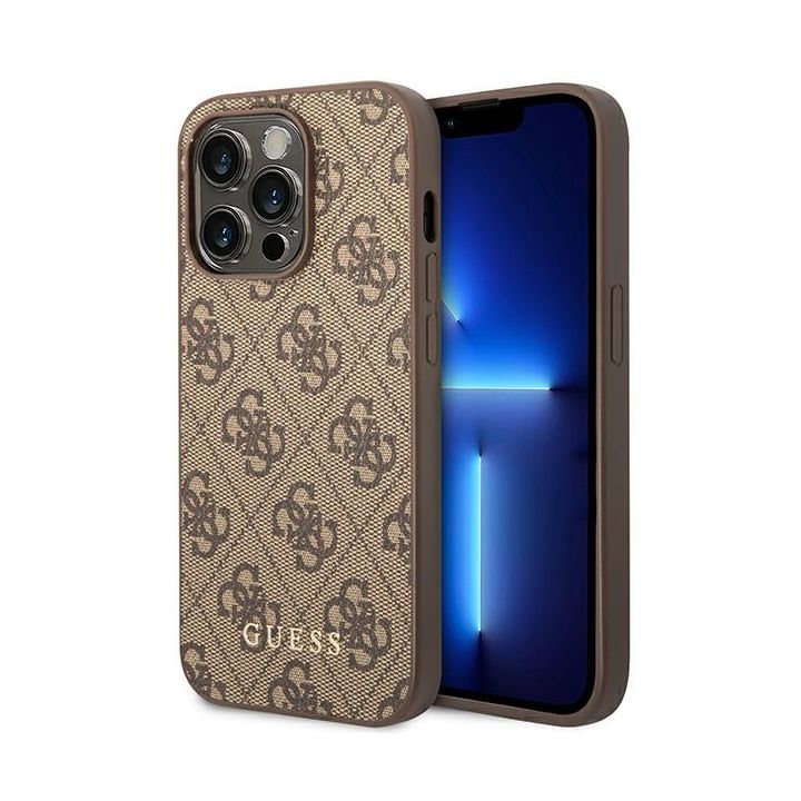 Guess GUHCP14XG4GFBR iPhone 14 Pro Max6,7" brązowy/brown hard case 4G Metal Gold Logo na NearMe.pl