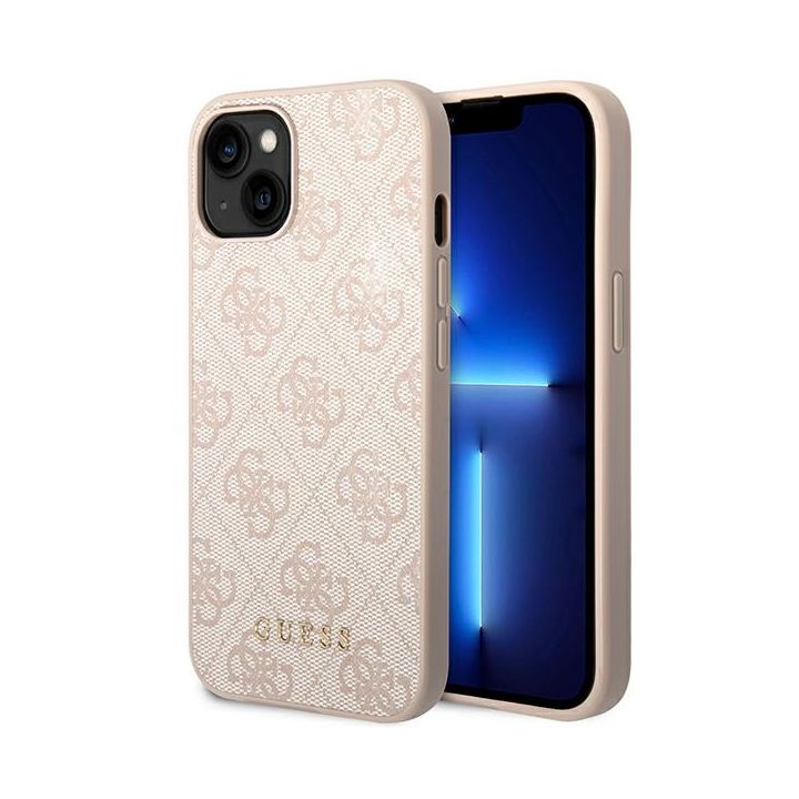 Guess GUHCP14SG4GFPI iPhone 14 / 15 / 136.1" różowy/pink hard case 4G Metal Gold Logo na NearMe.pl