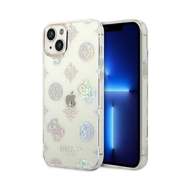 Guess GUHCP14SHTPPTH iPhone 14 / 15 / 136.1" przezroczysty/transparent hard case Peony Glitter na NearMe.pl