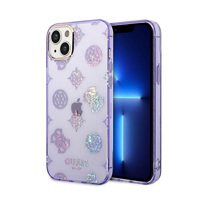 Guess GUHCP14SHTPPTL iPhone 14 / 15 / 136.1" liliowy/lilac hard case Peony Glitter na NearMe.pl