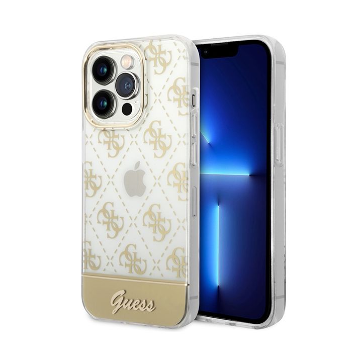 Guess GUHCP14LHG4MHG iPhone 14 Pro6,1" złoty/gold hardcase 4G Pattern Script na NearMe.pl